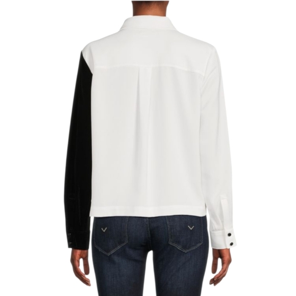 Karl Lagerfeld Colorblock Button-Down Shirt Size Medium - Picture 2 of 12